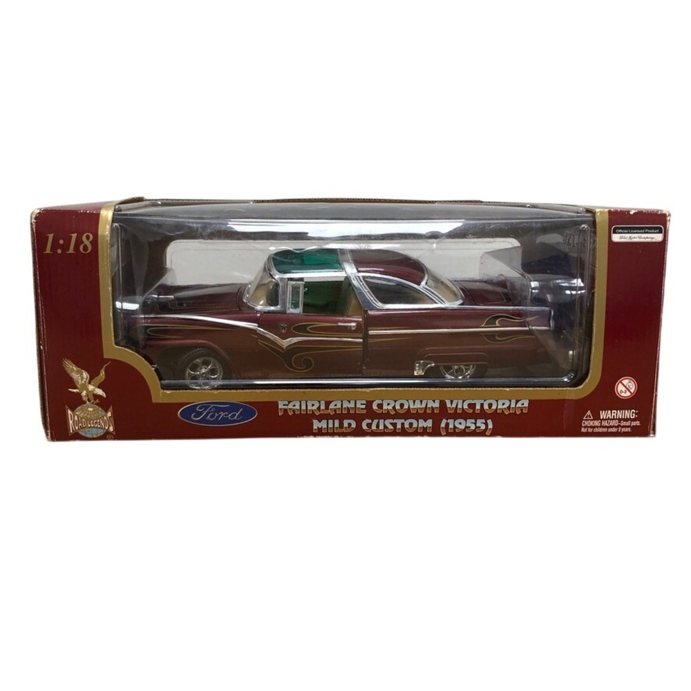 Road Legends 1955 Ford Fairlane Crown Victoria Mild Custom 1:18 Maroon Graphics